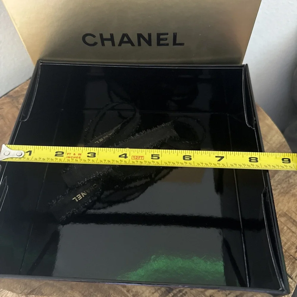 Chanel Luxury Holiday limited-edition Gold Gift Box + Black Ribbon *EMPTY 8x8x4